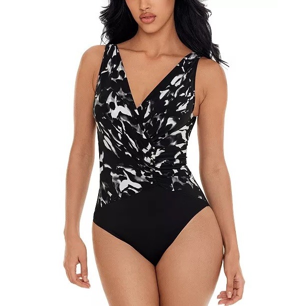 Magicsuit One Piece Swimsuit Bindy Women 16 New Studded Surplice Wrap $186